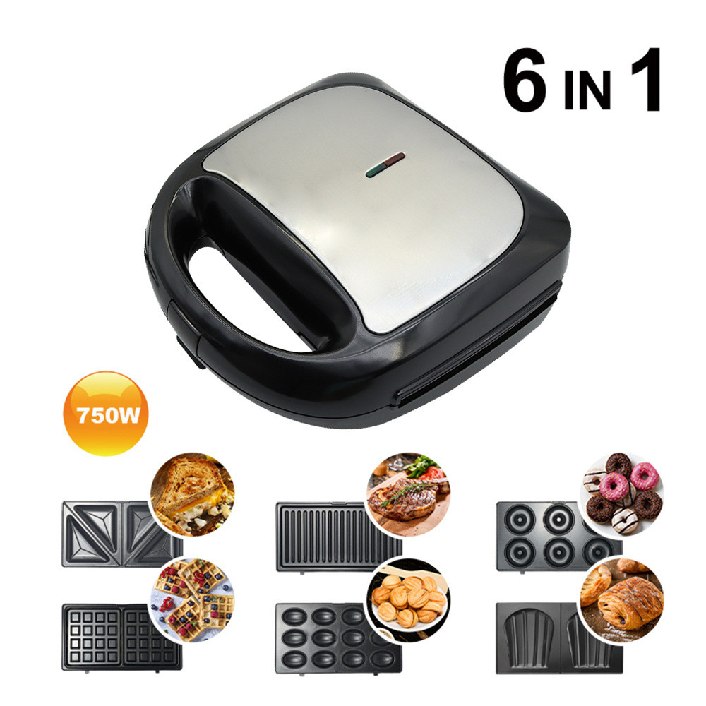 Cross-Border European Standard Six-in-One Waffle Machine Sandwich ...