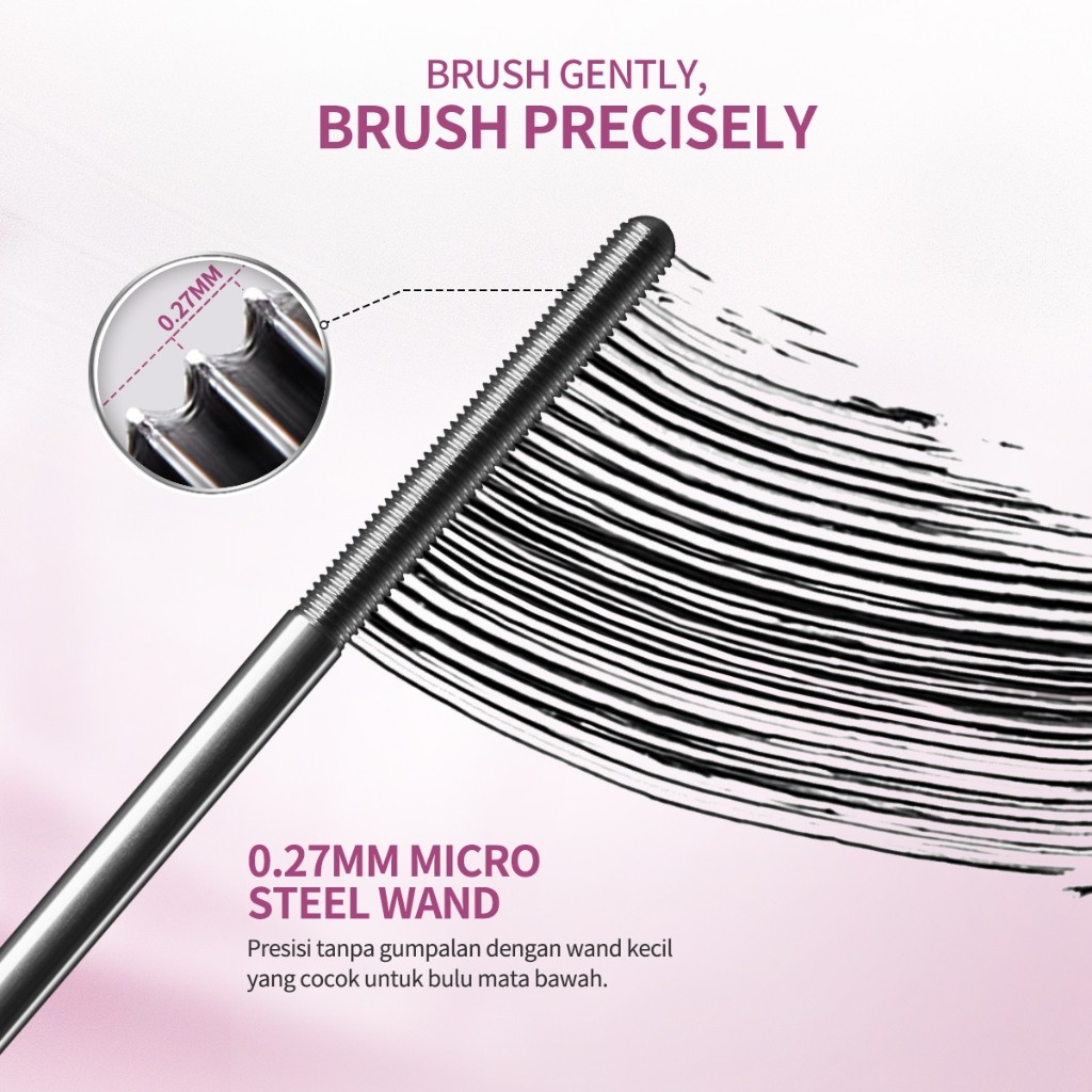 BNB barenbliss Roll Length Steel Mascara Waterproof Sweatproof & Smudgeproof / Merah Jingga Official - Gambar 3