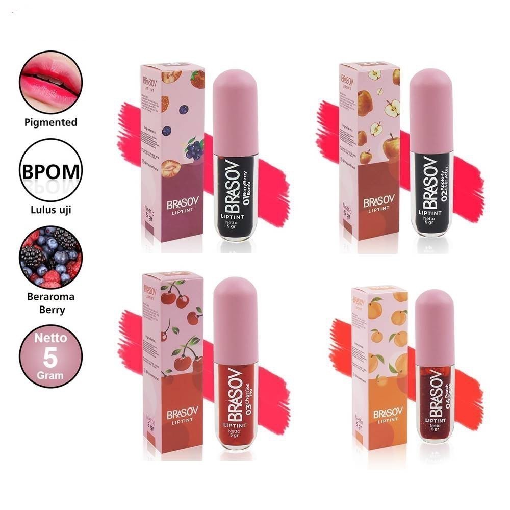 BRASOV Liptint / Lip Tint / Merah Jingga Official - Gambar 3