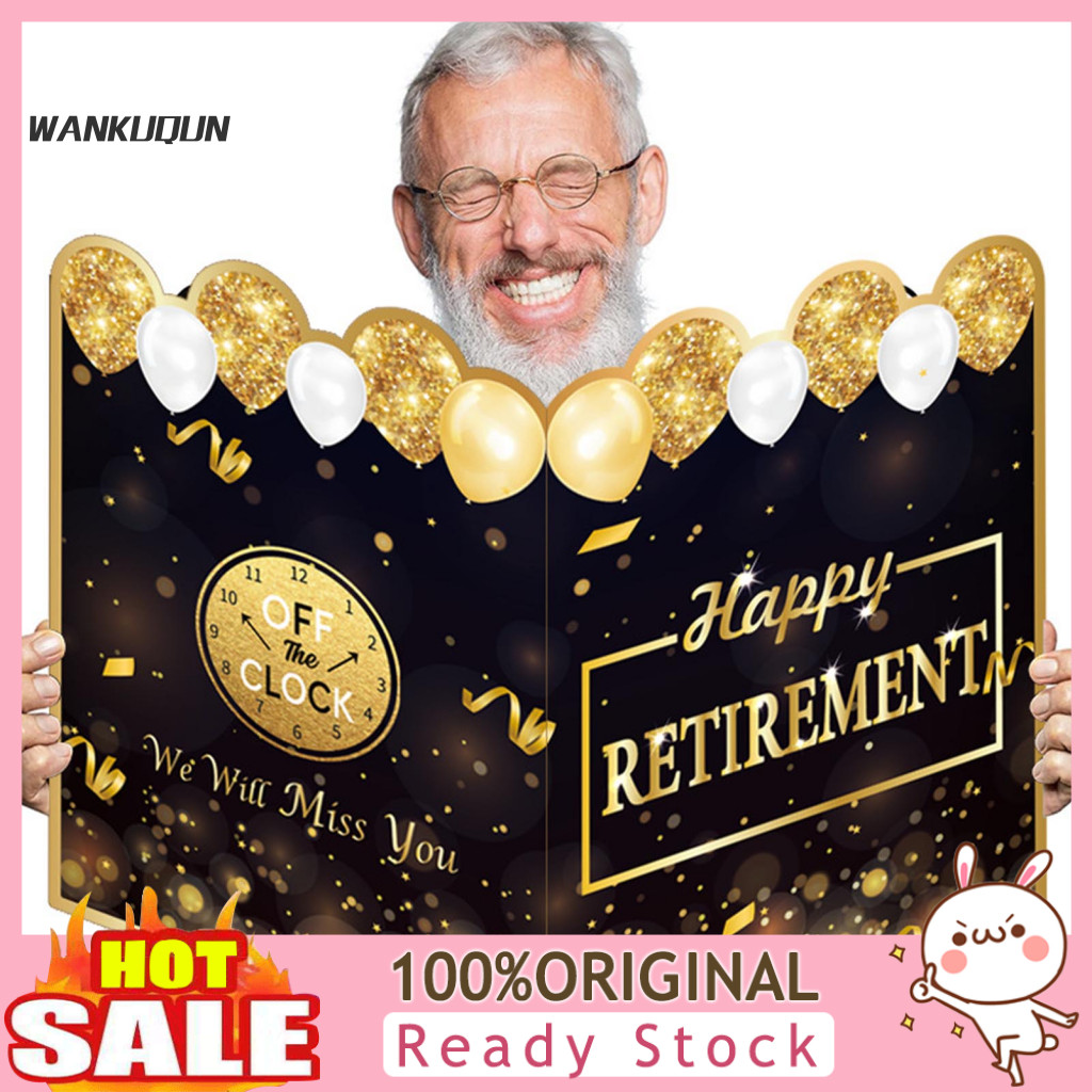 Retirement Ribbons Decor Giant Retirement Card Sparkling Happy ...