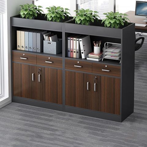 Wooden File Cabinet with Lock, Simple Modern Office Cabinet, Storage ...