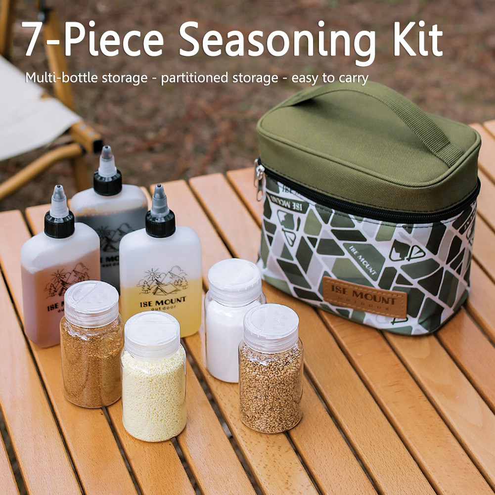 Seasoning Bottle Set Camping Storage Bag Reusable Spice Container ...
