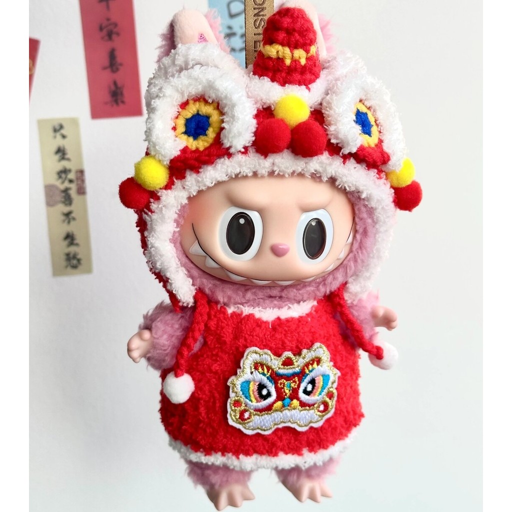 New Year Style Clothes 17cm Labubu Clothes Red Festive Attire Great Red ...