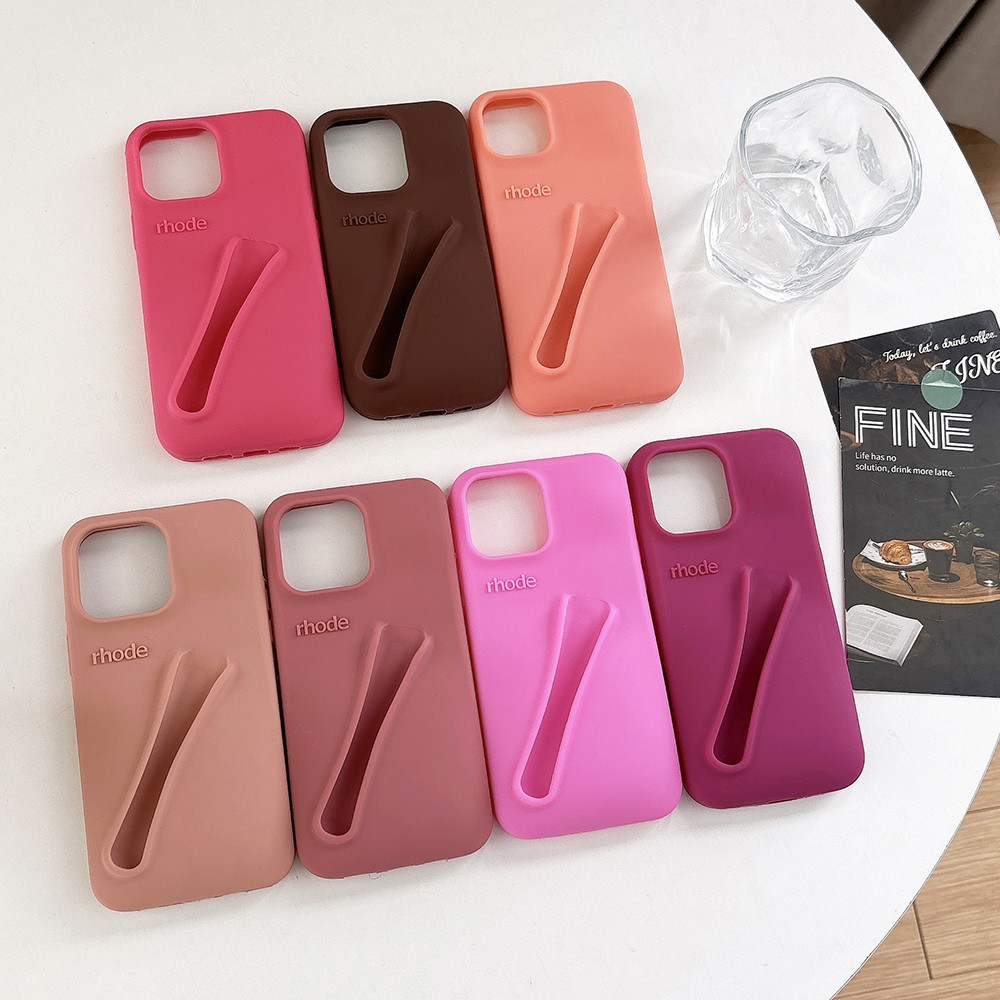 Has Logo rhode Lipstick + Phone Case Portable Lip Gloss Holder Ins