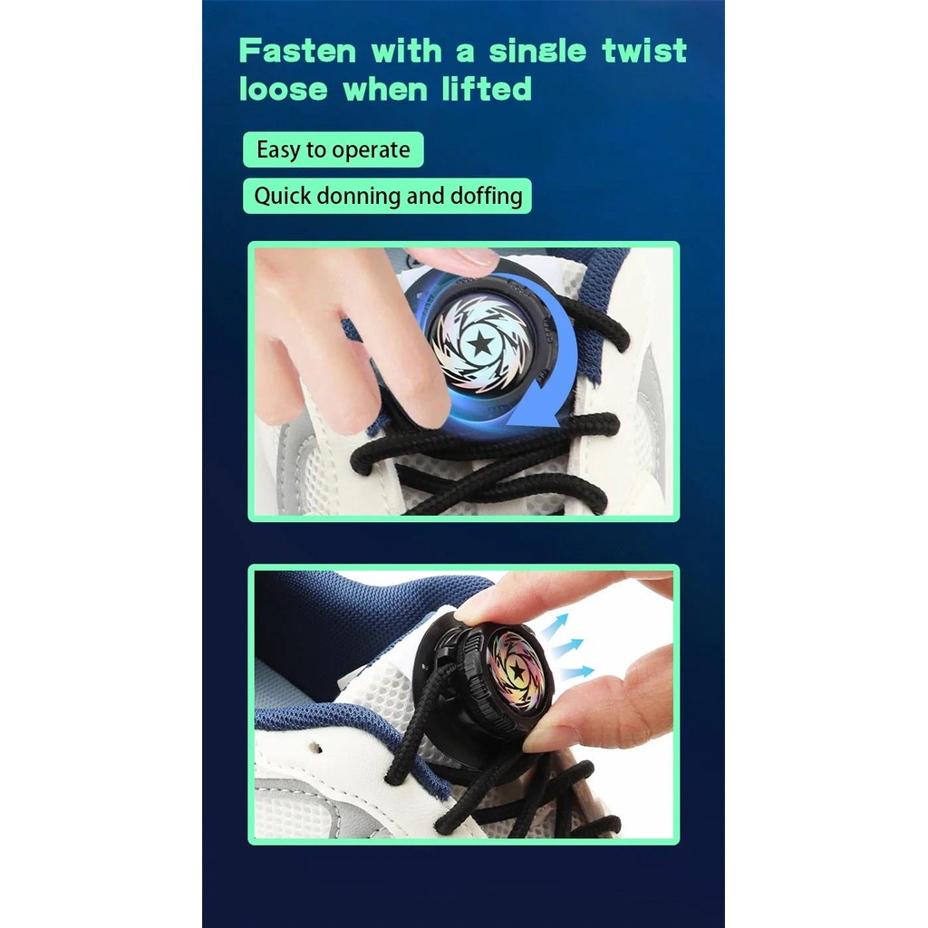 Upgrade Easy Installation Automatic Shoe Laces Without Ties Swivel ...