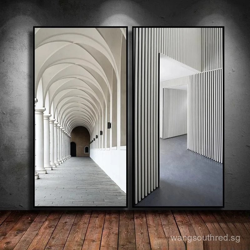 Modern Abstract Architecture Building Extended Space Art Posters Canvas ...