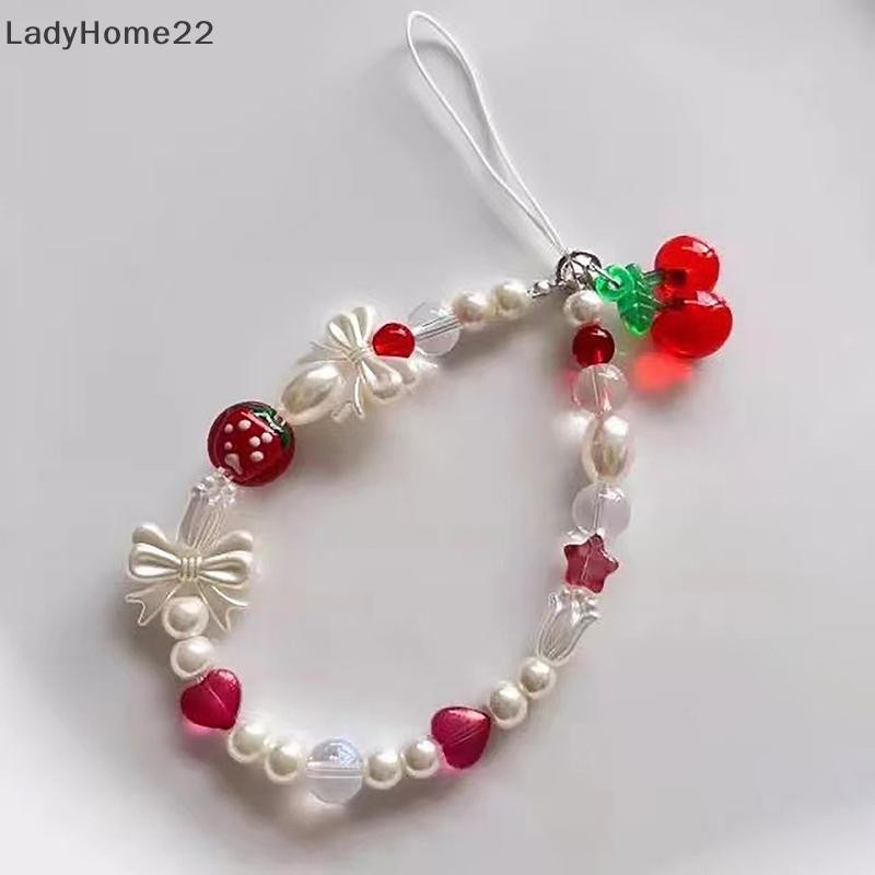 LAD Cute Red Cherry Phone Strap Ch Strawberry Landyard Keychain Keycord ...