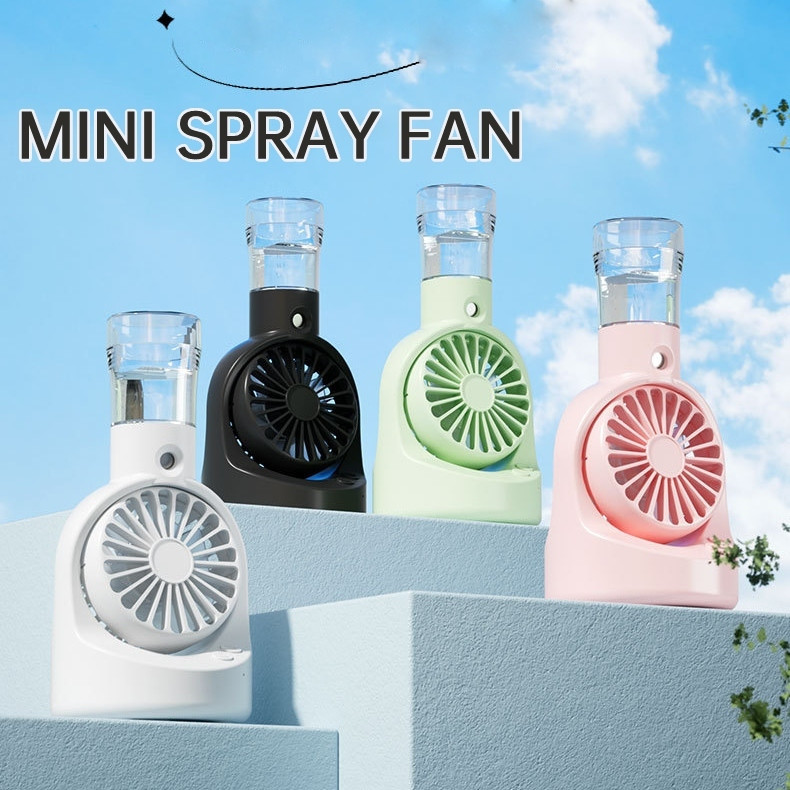 Humidifier USB Rechargeable Fan Cute Mini Fan Free Cable & Filler ...