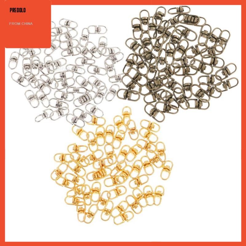 [Predolo] 50 Pieces Metal Split Keychain Parts Swivel Key Double Ended ...