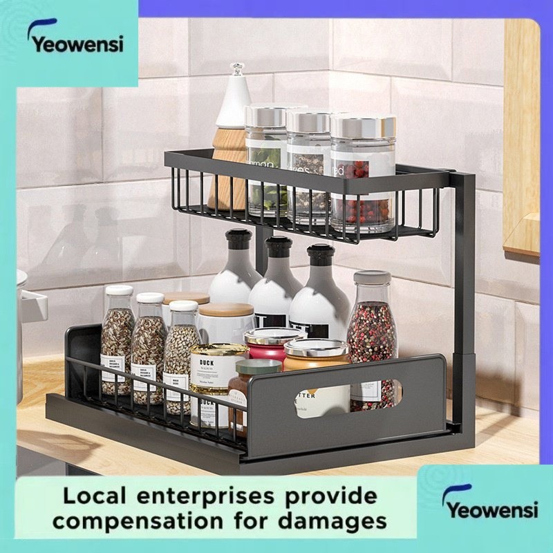 Kitchen seasoning cabinet storage rack sink storage rack pull-out ...