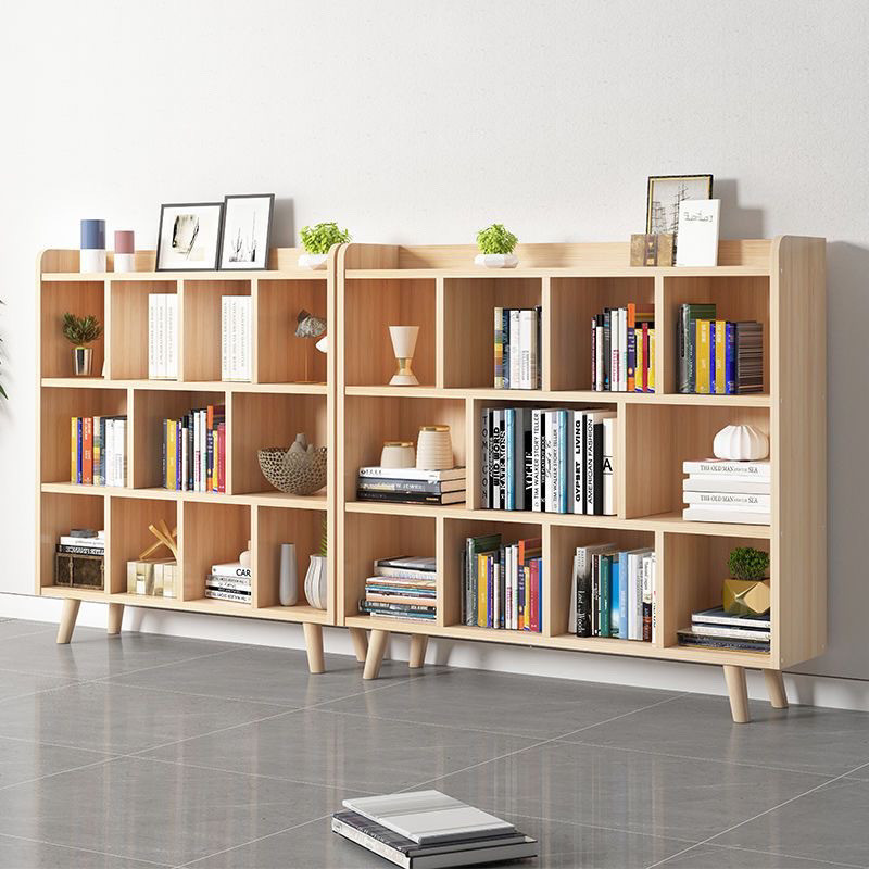 Solid Wood Bookshelf Floor Children's Simple Combined Bookcase Grid ...