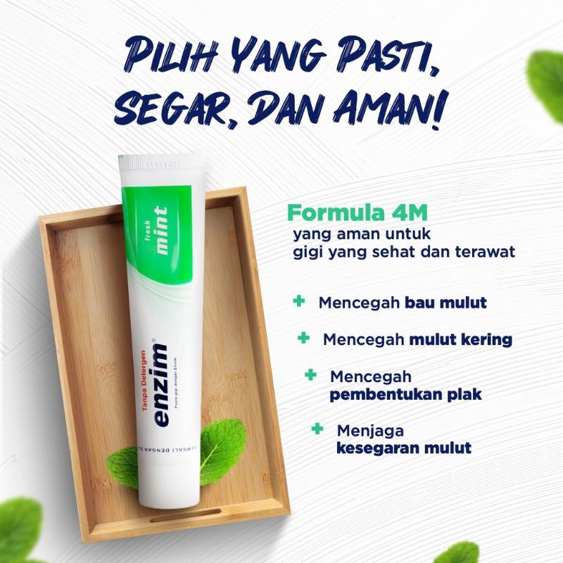 Enzim Pasta Gigi Enzim Fresh Mint Original / Merah Jingga Official - Gambar 2