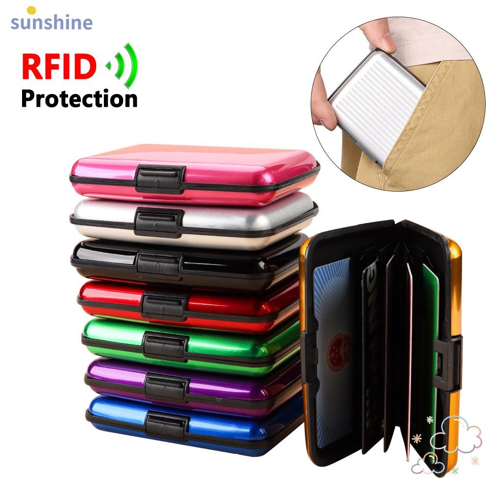 SSUNSHINE RFID Wallet Waterproof Anti-Theft Wallets Aluminum Metal ID ...