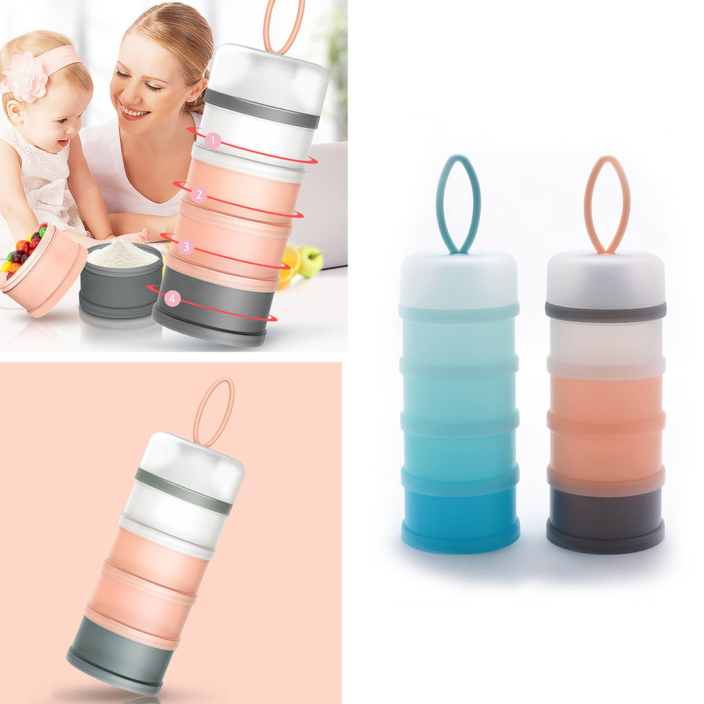 1 Set Baby Milk Powder Dispenser Non-Spill Smart Stackable Baby Feeding ...