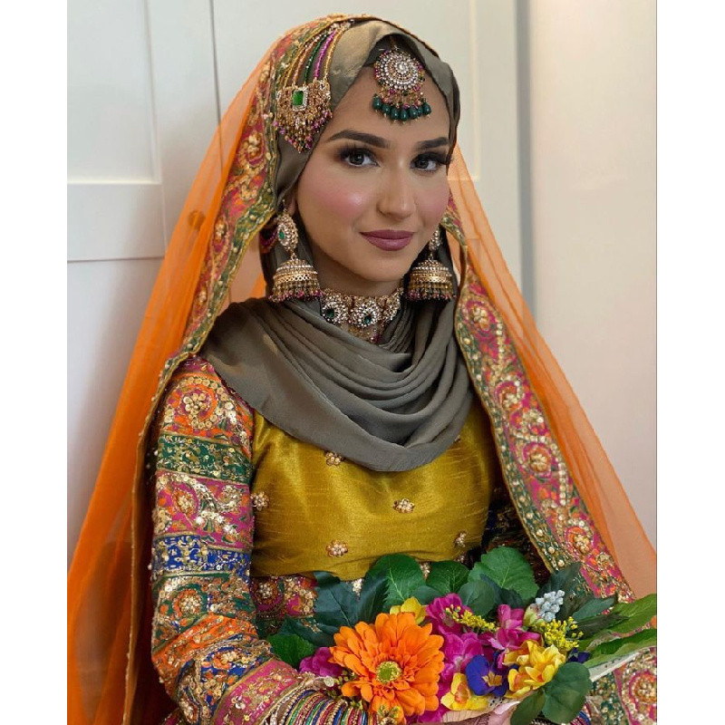 Tudung Indian Style Printed Bride Shawl Retro Print Women's Long