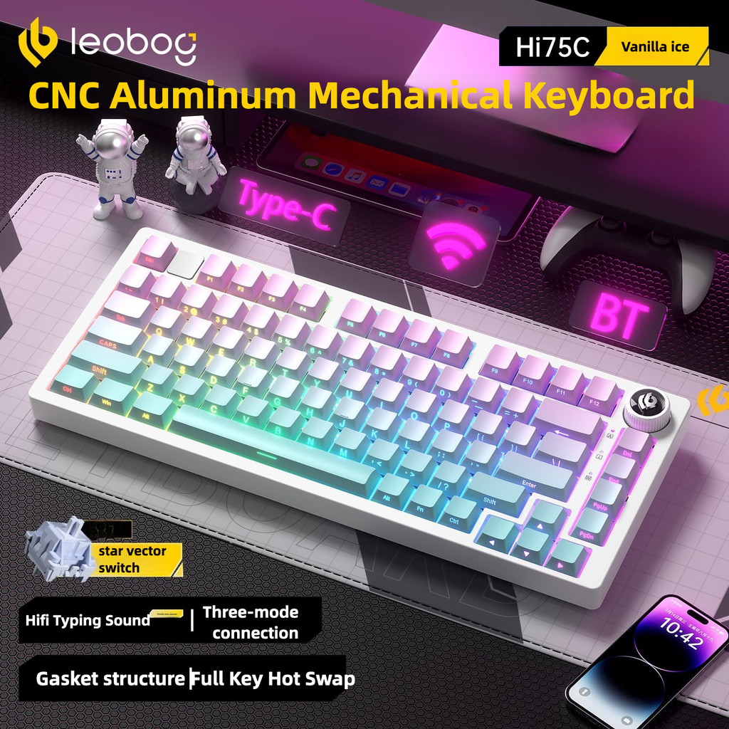 LEOBOG Hi75c CNC Aluminum Mechanical Keyboard Kit 3-mode 75 Arrangement ...