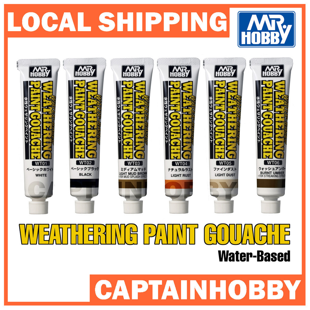 Mr. Hobby Weathering Paint WT01–WT06 – Water-Based Gouache Effect ...