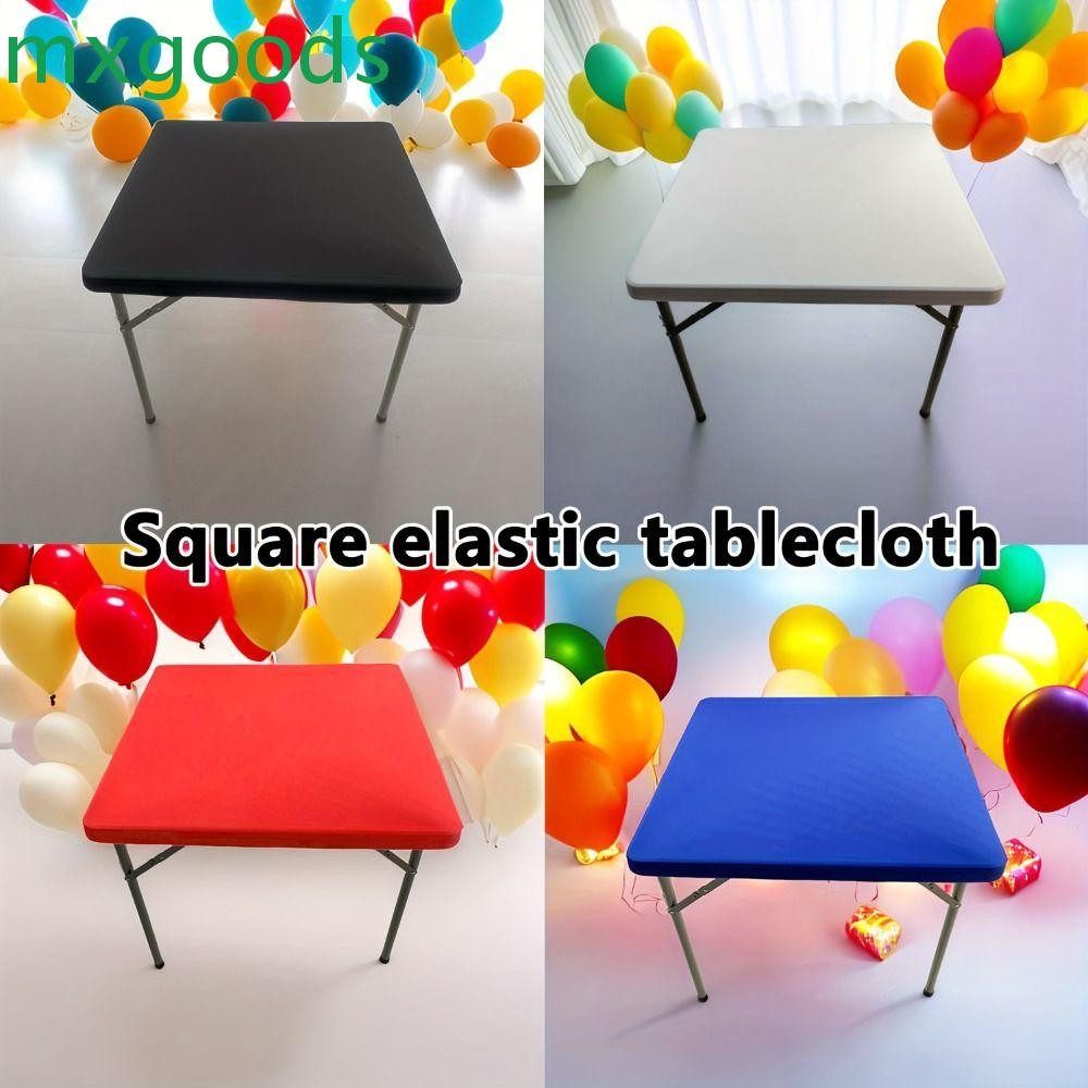 MXGOODS Square Table Cover, Elastic Solid Color Stain-Resistant ...