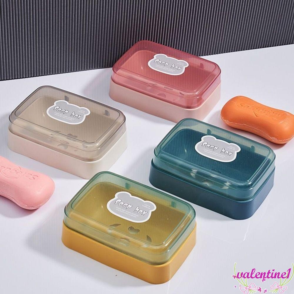 VALENTINE1 Clamshell Soap Box, Plastic Cartoon Soap Dish with Lid ...