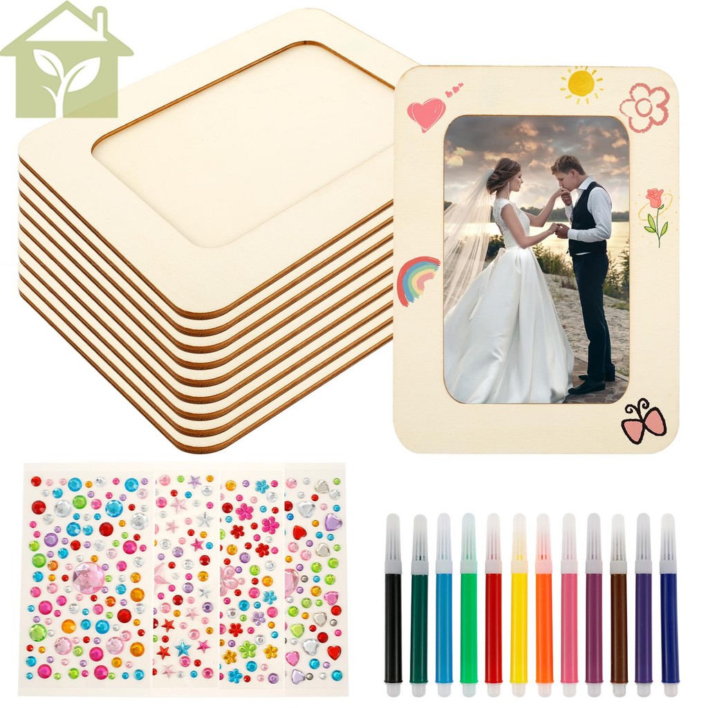 Picture Frame Painting Craft Kit DIY Wooden Photo Frame Paintable ...