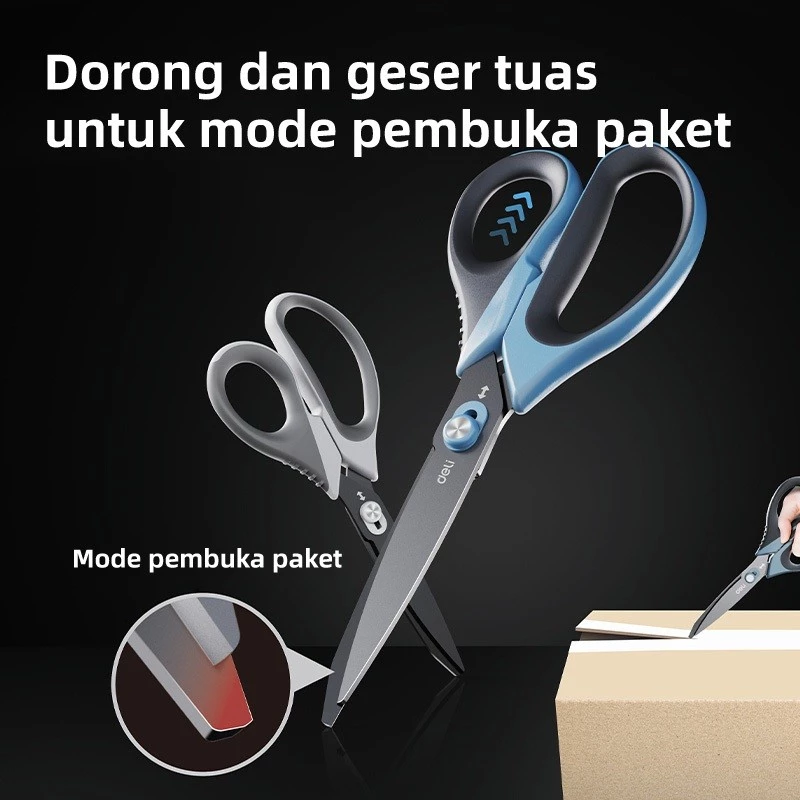 Deli Scissor / Gunting Pembuka Paket 2in1 Anti Karat Gunting Pembuka Paket TJ119 - Gambar 2
