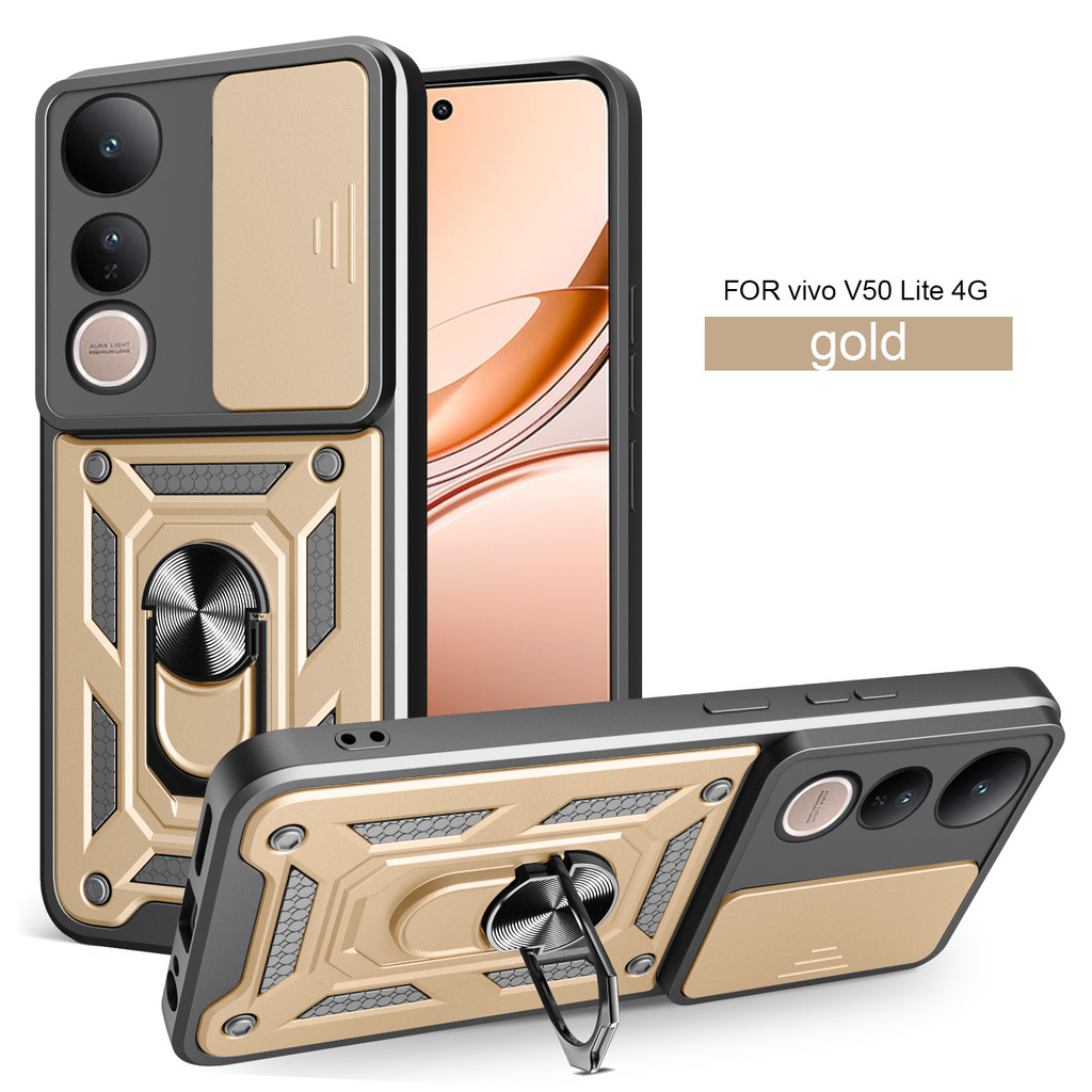 MOJIA Leder-Handyhülle Für Vivo V50 Lite 4G/5G – Mit Magnetverschluss, Kartenfächern & Ständerfunktion, In Orange
