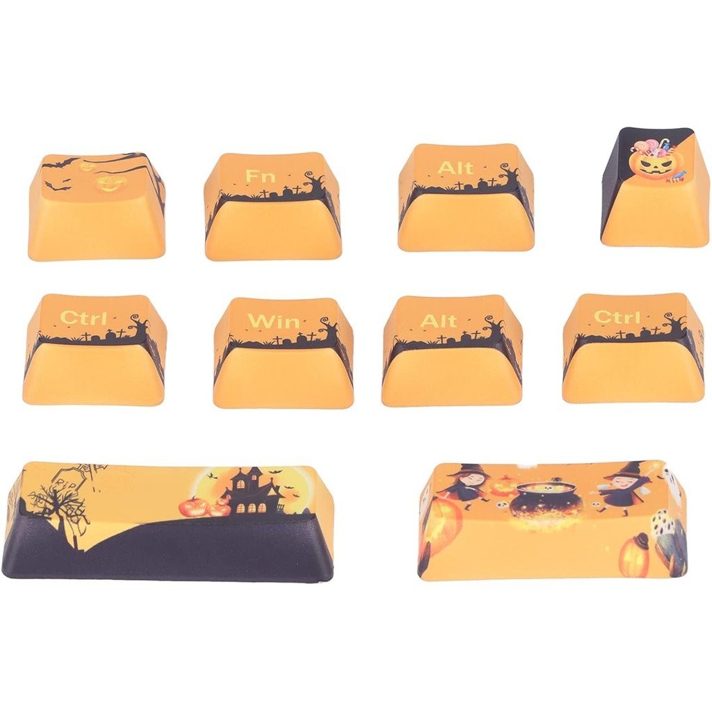 10PCS Keycaps Set, Pbt Keycaps Halloween Theme Mechanical Keyboard ...