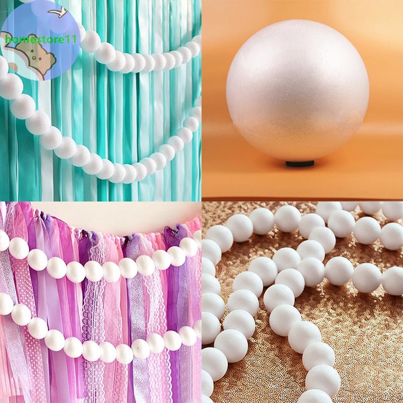 Homestore 10 Round White 80mm Polystyrene Foam Ball Modelling Sphere ...