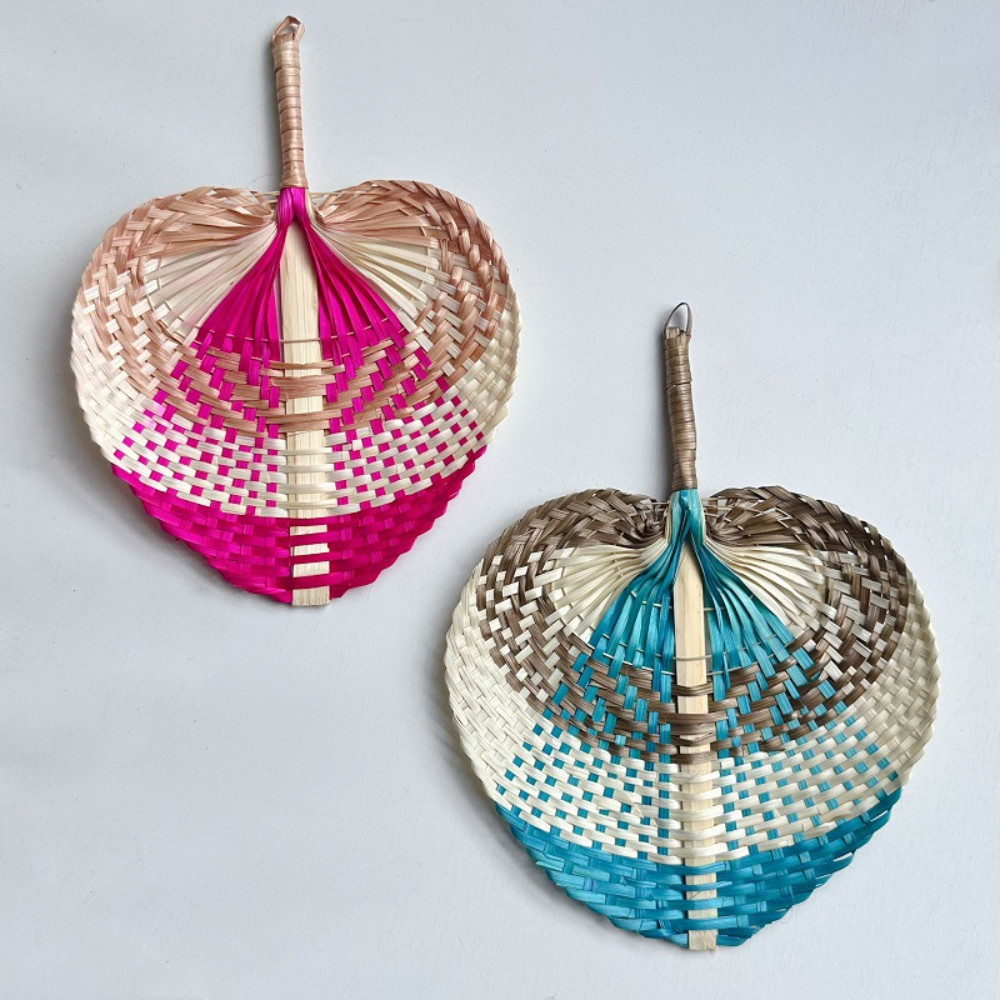 Hand-Cranked Woven Fan Creative Decor Fan Bamboo Woven for Summer ...