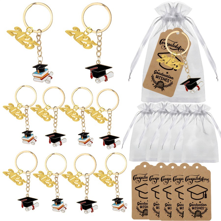 10 Sets Graduation Inspirational Gift Class of 2025 Bulk Gift Keychain ...