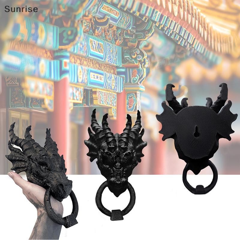 Red Barrel Studio Dragon Door Knocker, Cast Iron Wall Hanging Medieval Sculpture Gothic Decor - View #5