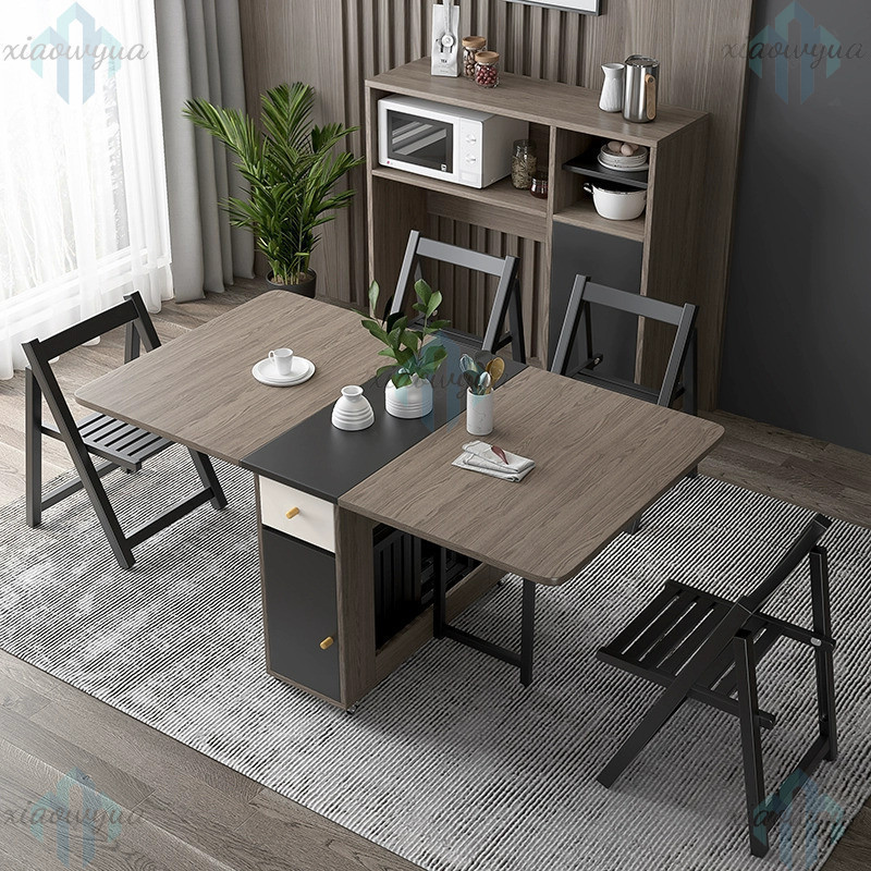 Installation Retractable Dining Table Set Nordic Multifunctional ...