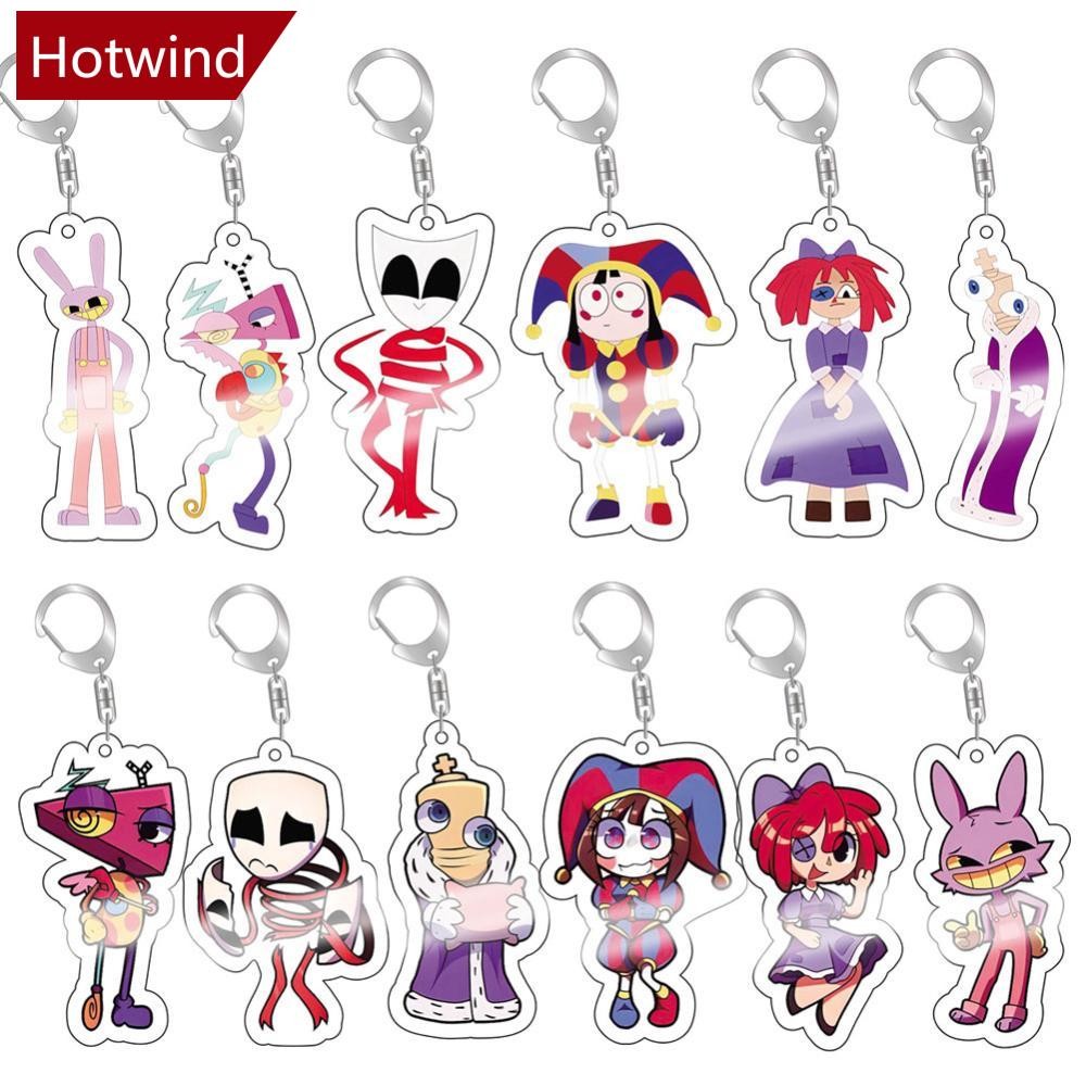 HOTWIND Acrylic The Amazing Digital Circus PVC Keychain Figure Toy Jax ...