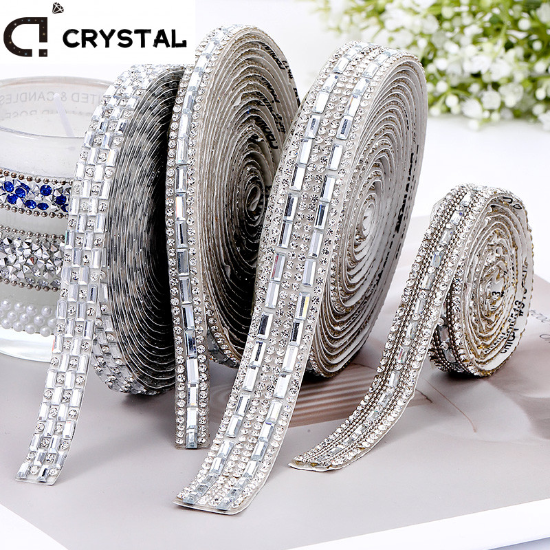 1yard Self Adhesive Clear Glass Rhinestone Trim Tape Strass Crystal ...
