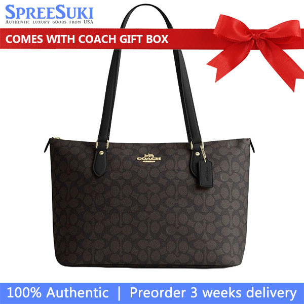 Coach Handbag In Gift Box Gallery Tote Bag Black CV402 Shopee Singapore