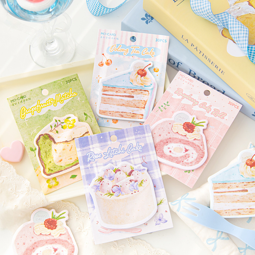 30 Pcs Afternoon Tea Yummy Sticky/pack Cute Kawaii Cakes Shaped ...