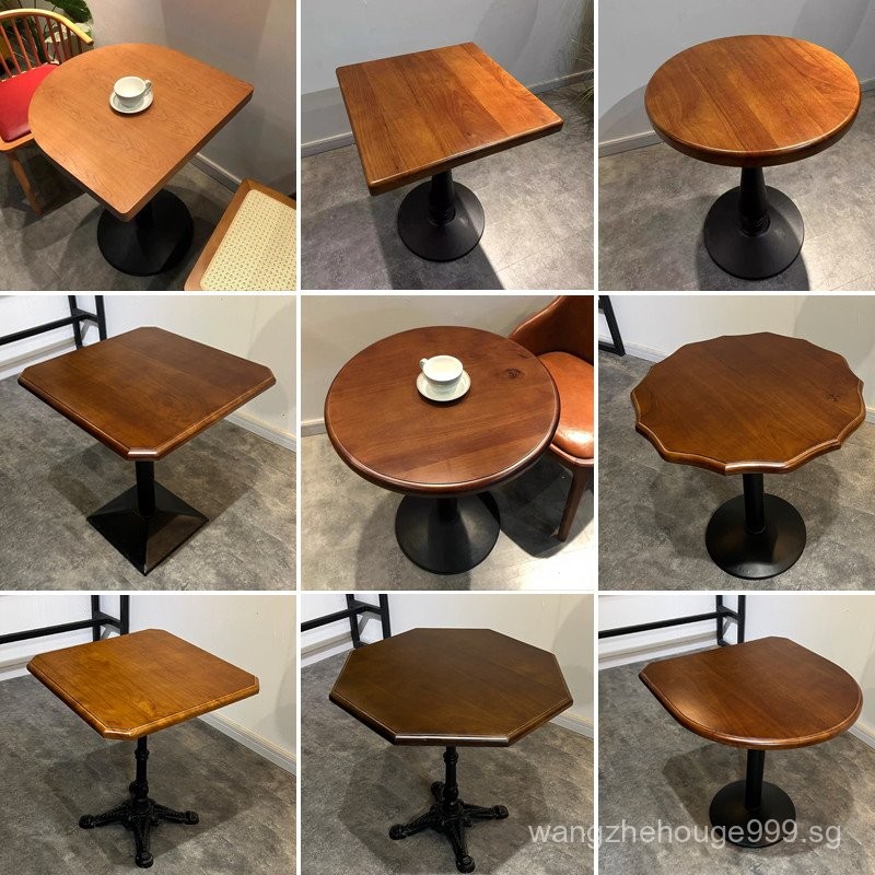 Restaurant Table and Chair Commercial Coffee Shop American Retro Solid ...