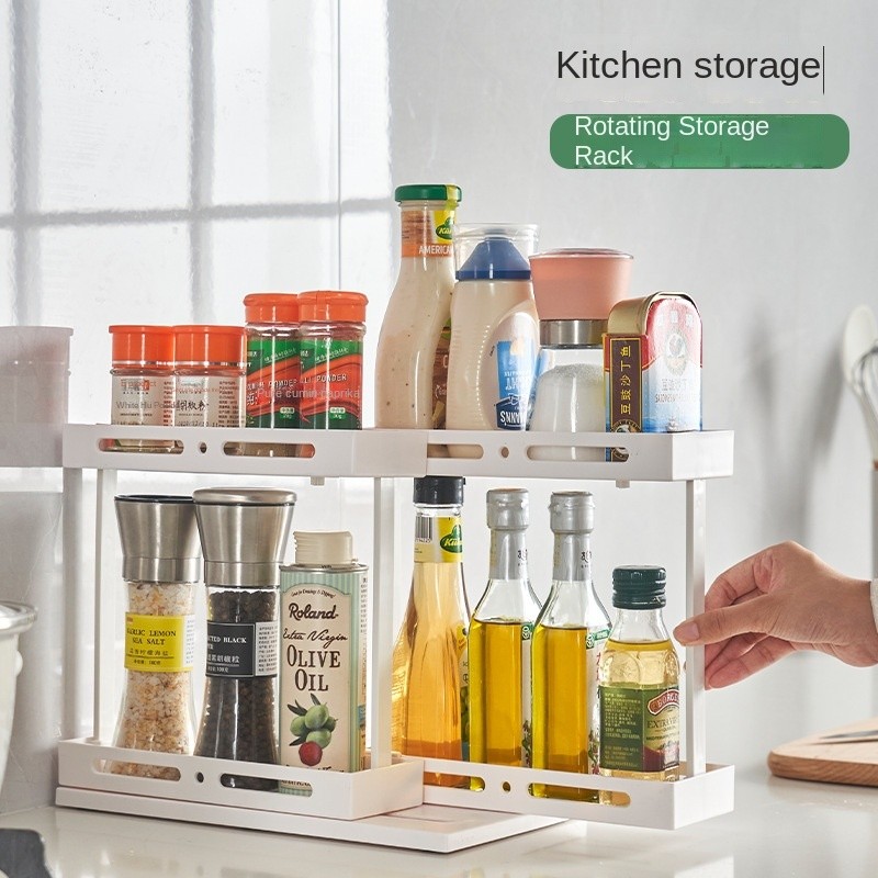 Multi-functional Rotatable Pull-out Rack Kitchen Countertop Seasoning ...