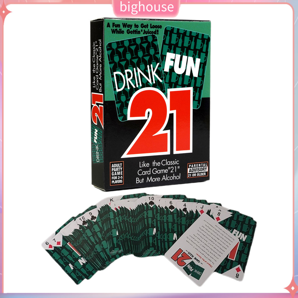 Drinking Card Game Set Playing Card Game 21 Drink Playing Card Set Fun ...