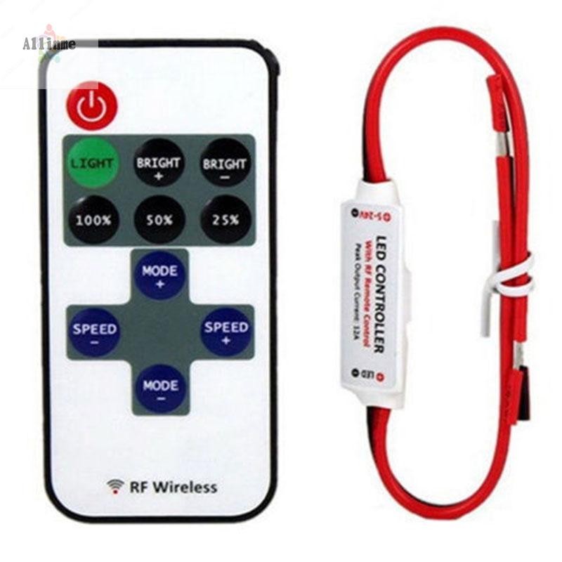 RF Mini Wireless Remote Controller for Single Color LED Strip Lights RF Dimmer