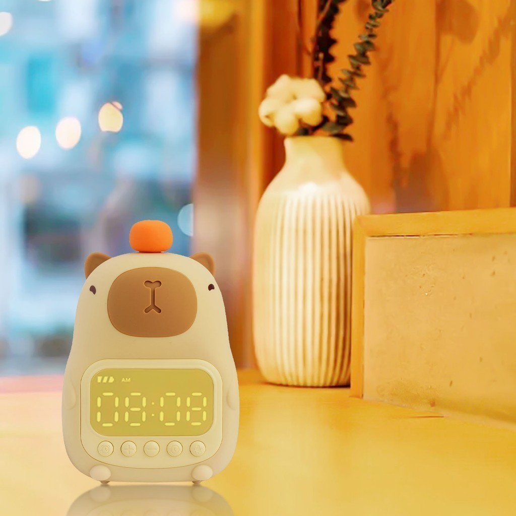 ANE LED Clock Cute Alarm Clock with Touch Control Night Light Always-on ...