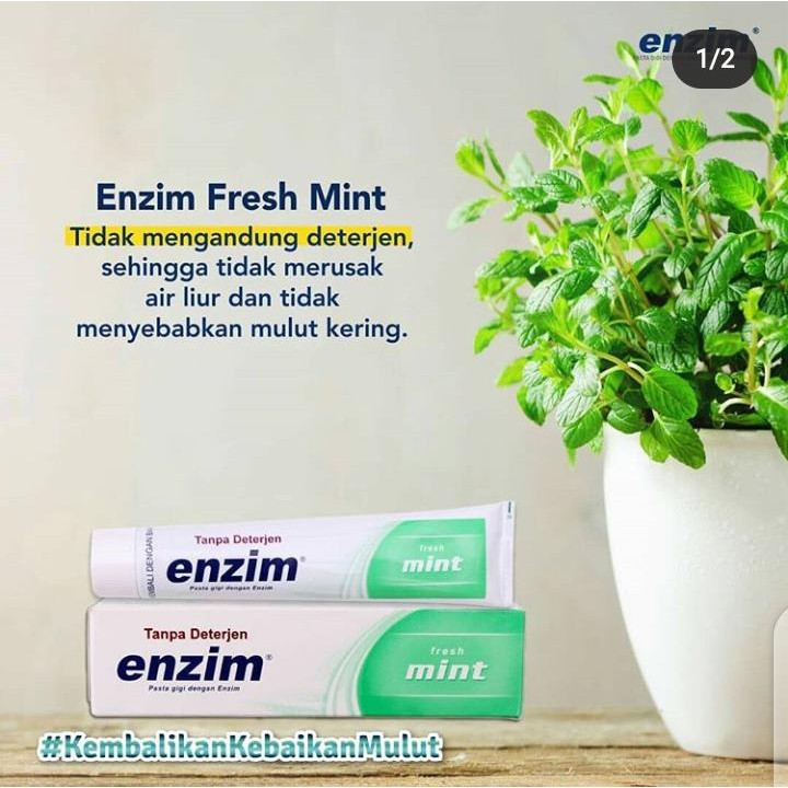 Enzim Pasta Gigi Enzim Fresh Mint Original / Merah Jingga Official - Gambar 3