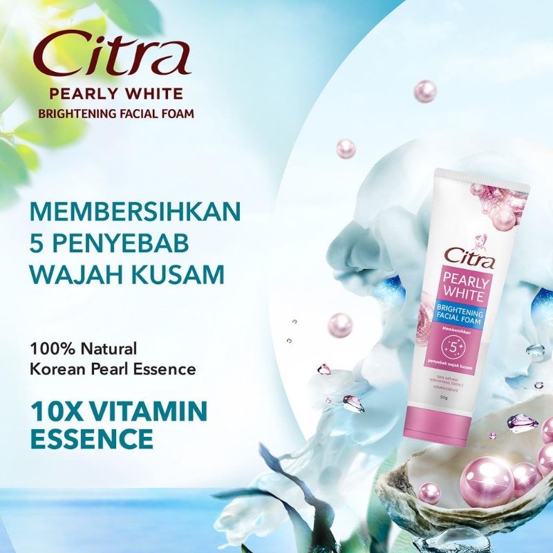 Citra Facial Foam 100gr / Pearly White / Green Tea / Merah Jingga Official - Gambar 2