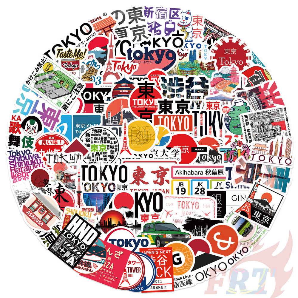 100Pcs/Set Japan Tokyo Stickers Waterproof DIY Fashion Decals Doodle ...