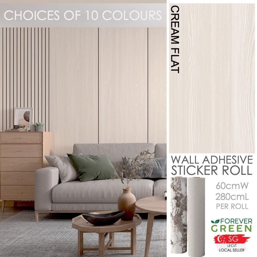 Nordic Fluted Wall Sticker Roll – Thick Adhesive Wallpaper Panel, Easy ...
