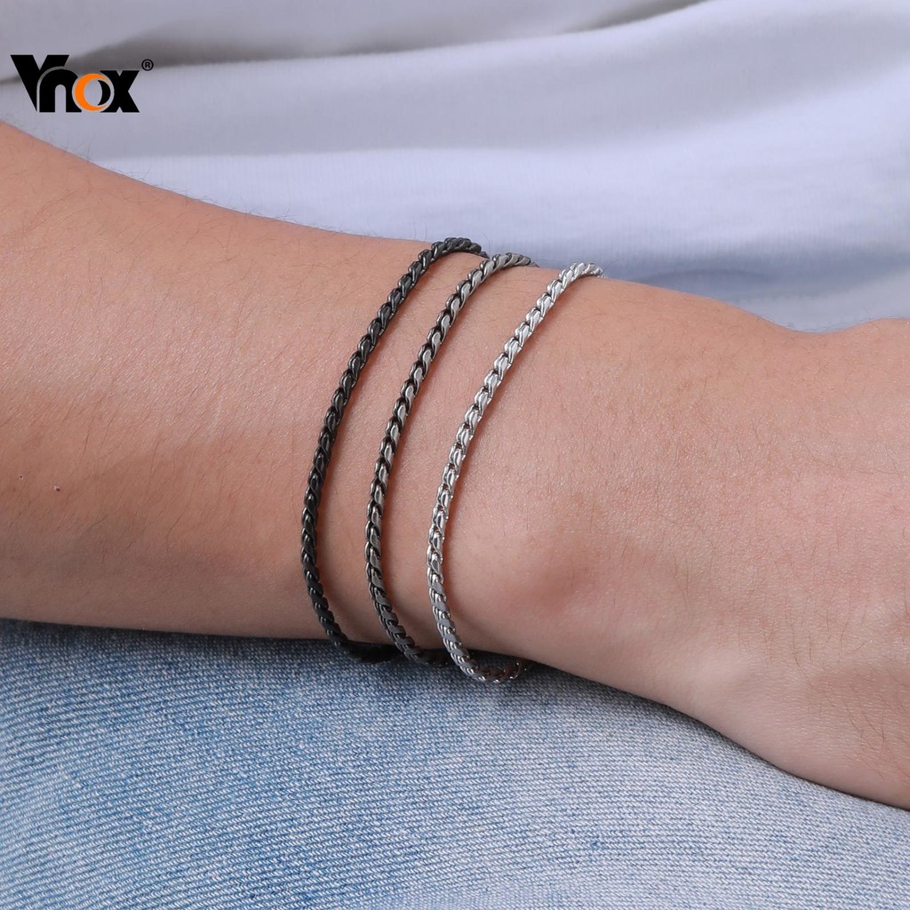 Vnox Men's Double Chain Bracelet - Stainless Steel Link Style For Men & Boys