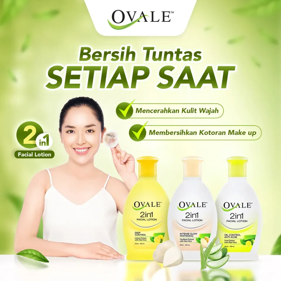 Ovale Facial Lotion 100ml / Merah Jingga Official - Gambar 2