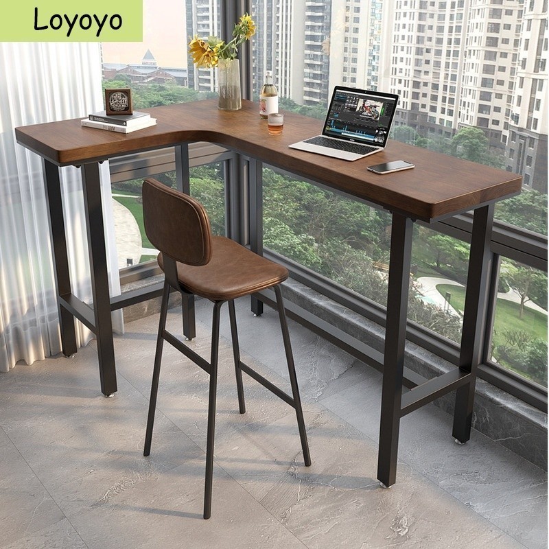 LYY Bar Table Corner Solid Wood Desk Simple Living Room Partition Bar ...