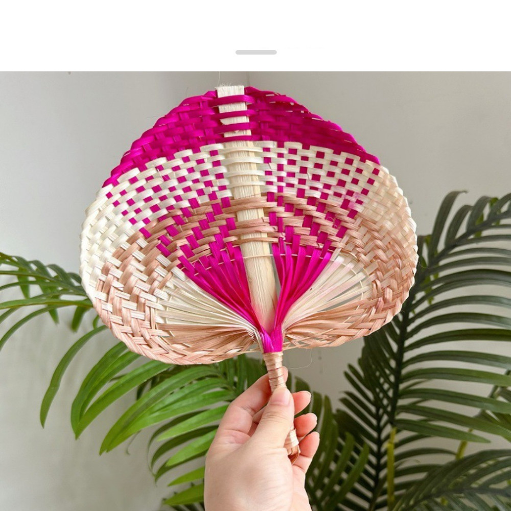 Hand-Cranked Woven Fan Creative Decor Fan Bamboo Woven for Summer ...