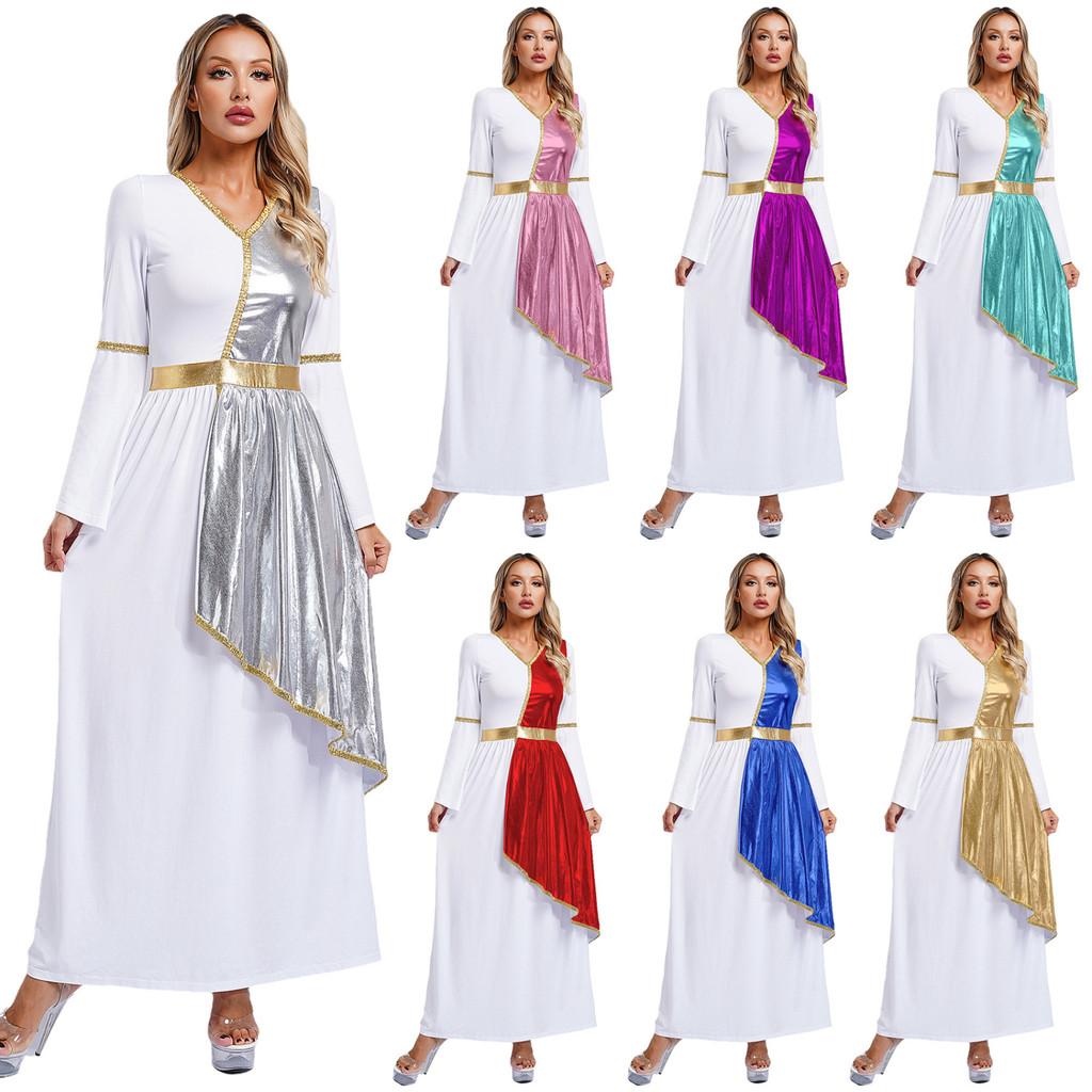 Women Ancient Greek Athena Goddess Princess Costume Church Choir ...